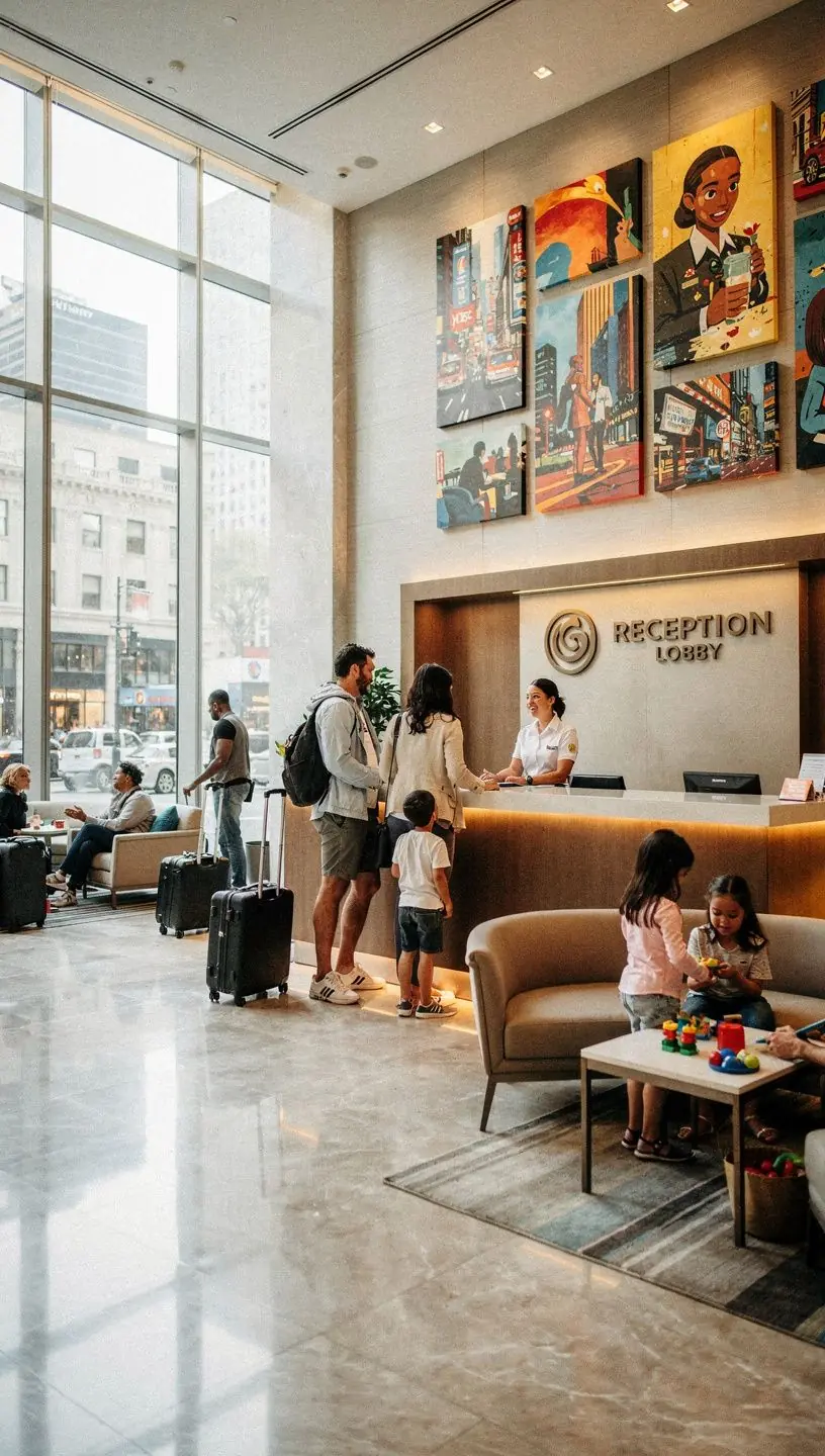 Семья, отдыхающая на пикнике в зеленом парке с доступными местами.