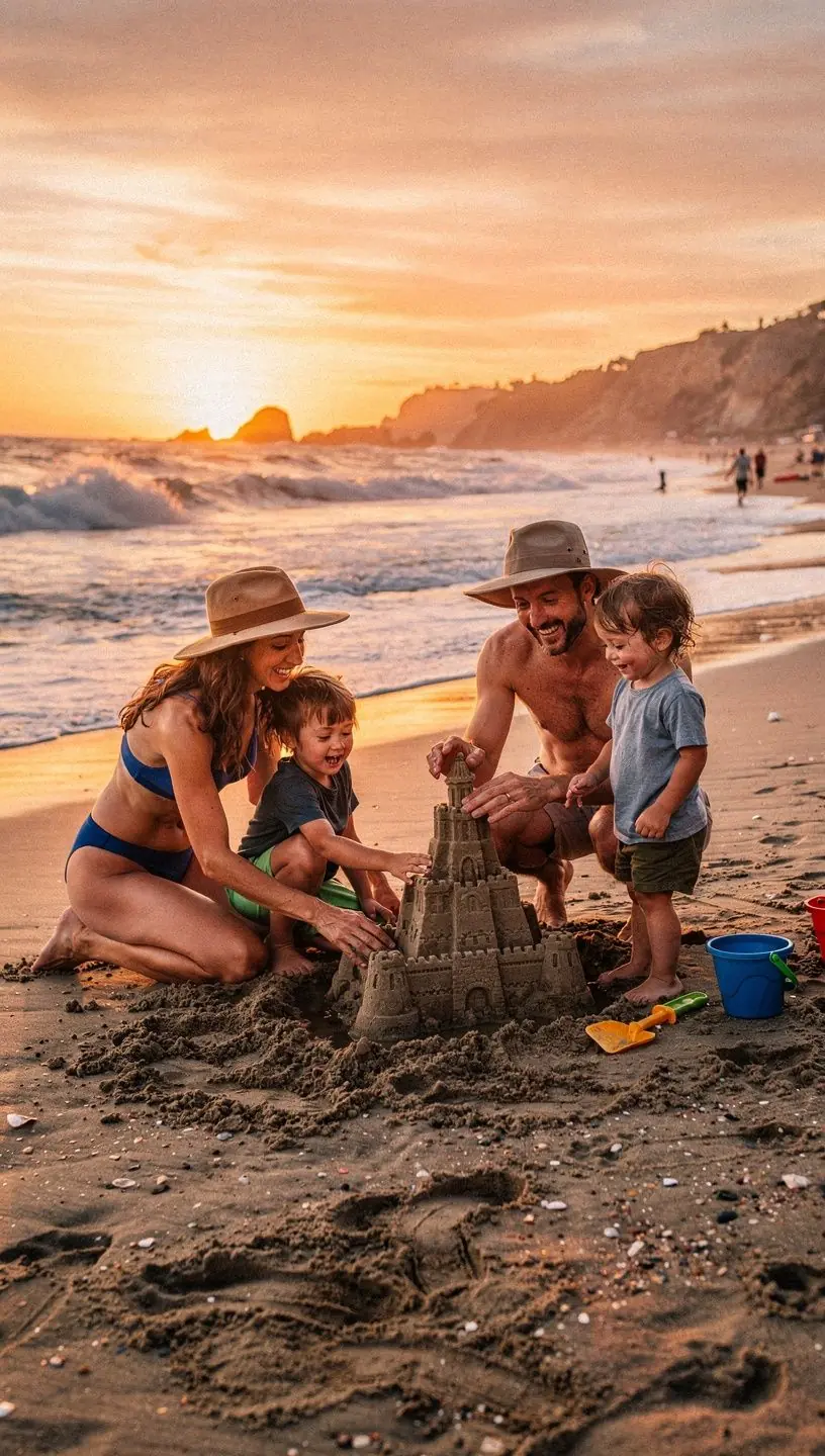 Семейная прогулка по городу с детскими колясками и удобными тропами.
