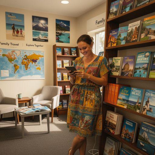 Семья, исследующая национальный парк с доступными маршрутами.